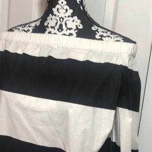 Vince Camuto Striped Off the Shoulder Top